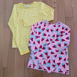 Hanna Andersson Girls Long Sleeve Rash Guards Watermelon Yellow 150 / 12